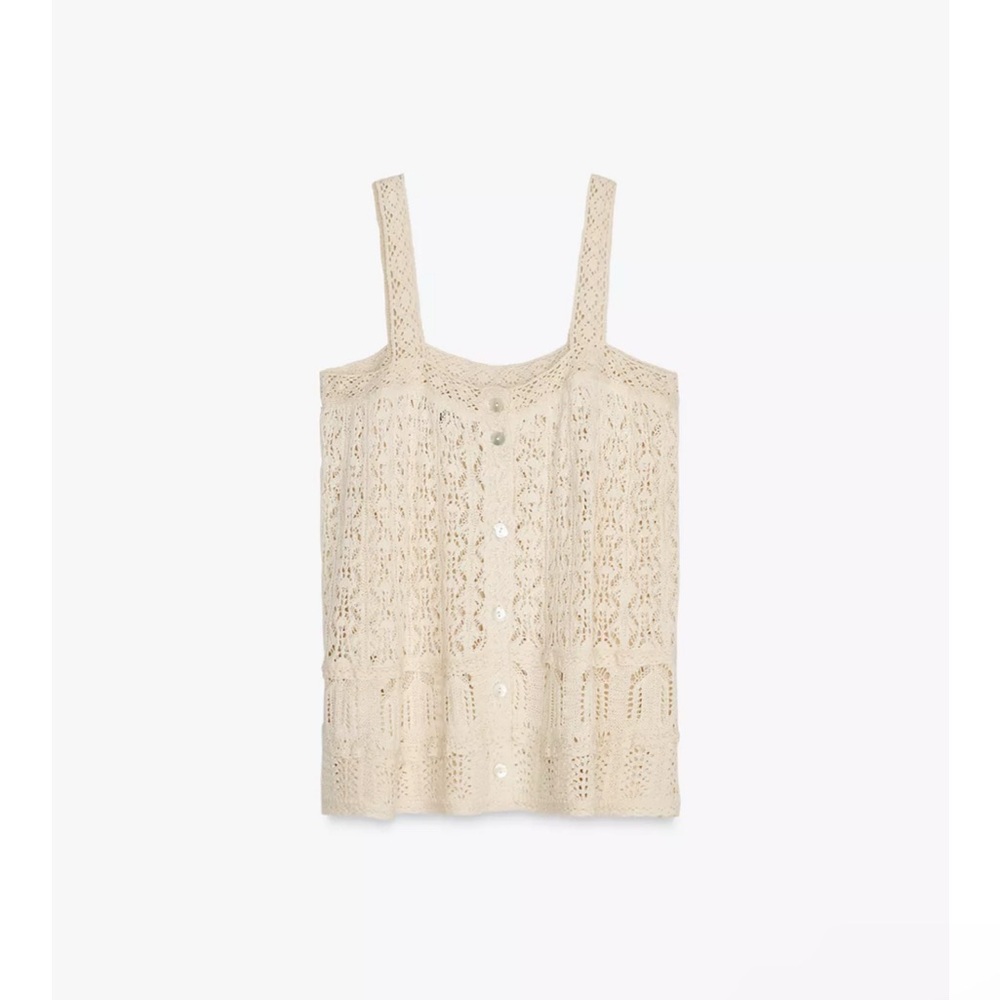 Zara Cream Crochet Lace Blouse
